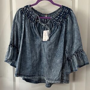 Free People Denim Blue Women's Top - Size M